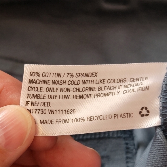 A New Day Mid Rise Slim Straight Side Split Trousers Blue Size 16 - Picture 8 of 11